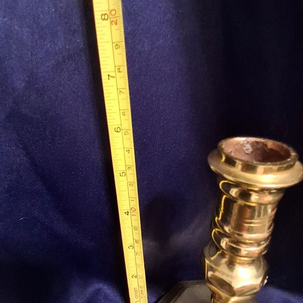Vintage Hampton Brass Made In India Candlesticks Candleholders‎ EVC Set Of 2